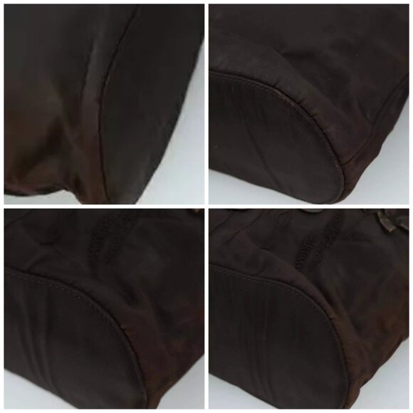 PRADA Hand Bag Nylon Brown Silver Auth - Picture 15 of 16